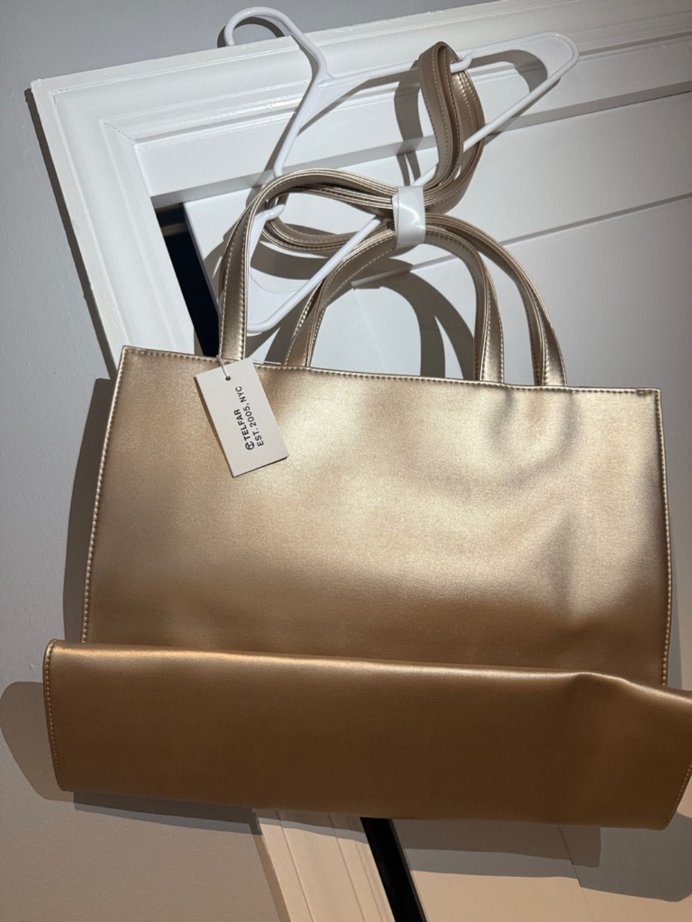 Telfar Medium Shopping Bag in Metallic Gold - Picture 7 of 9